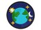 Earth Sun Moon Stars Multi-Color Embroidered Iron-On or Hook & Loop Patch Applique